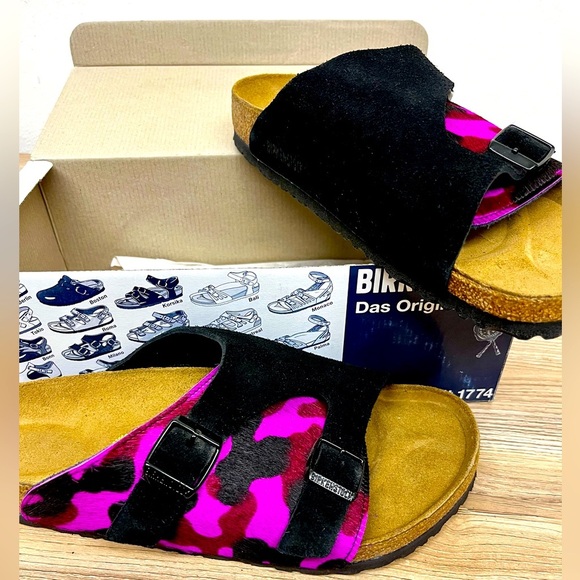 Birkenstock Zurich Birko Flor Sandal Camo Pink Women 11/Men 9/EU 42 NWB Regular - Picture 1 of 6